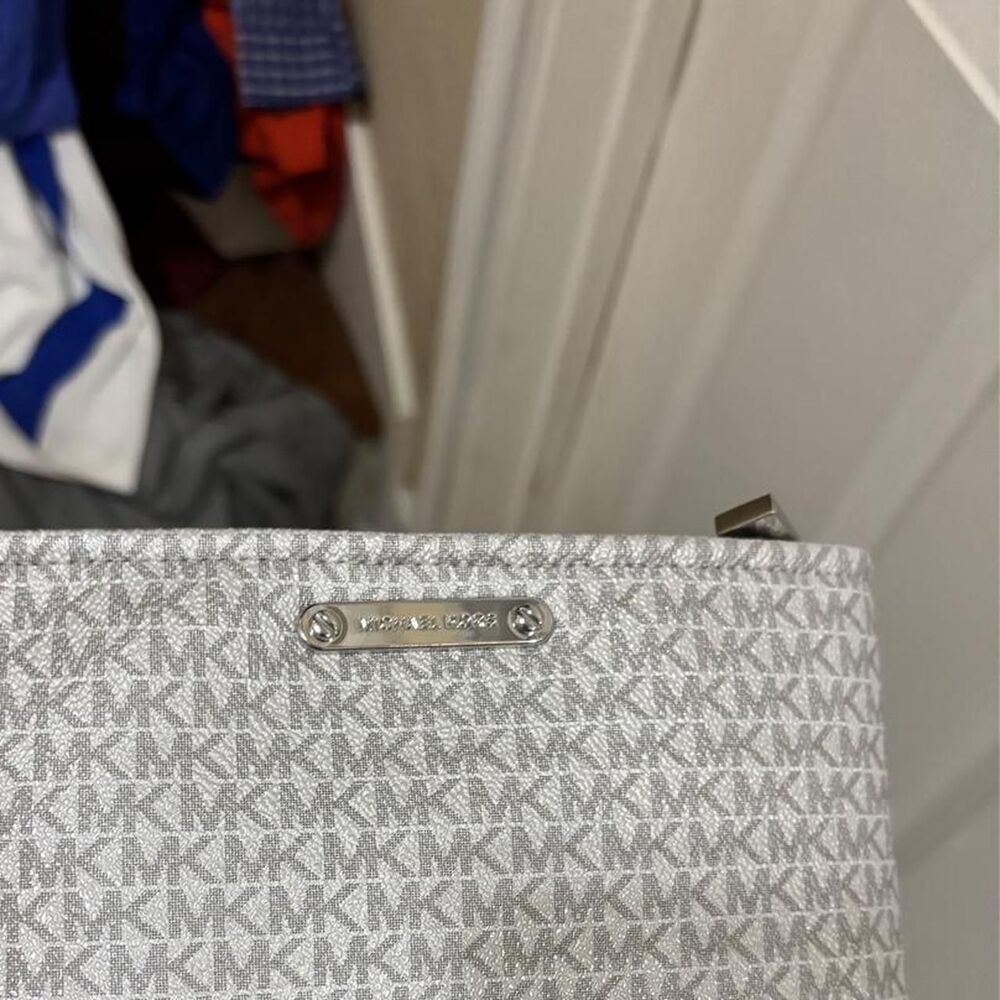 Michael-kors Women's Silver and White Bag
